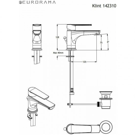 Μπαταρία Νιπτήρα Αναμεικτική Eurorama Klint Chrome 142310-100 Χρωμέ Μπαταρία Νιπτήρα Αναμεικτική Eurorama Klint Chrome 142310-100 Χρωμέ